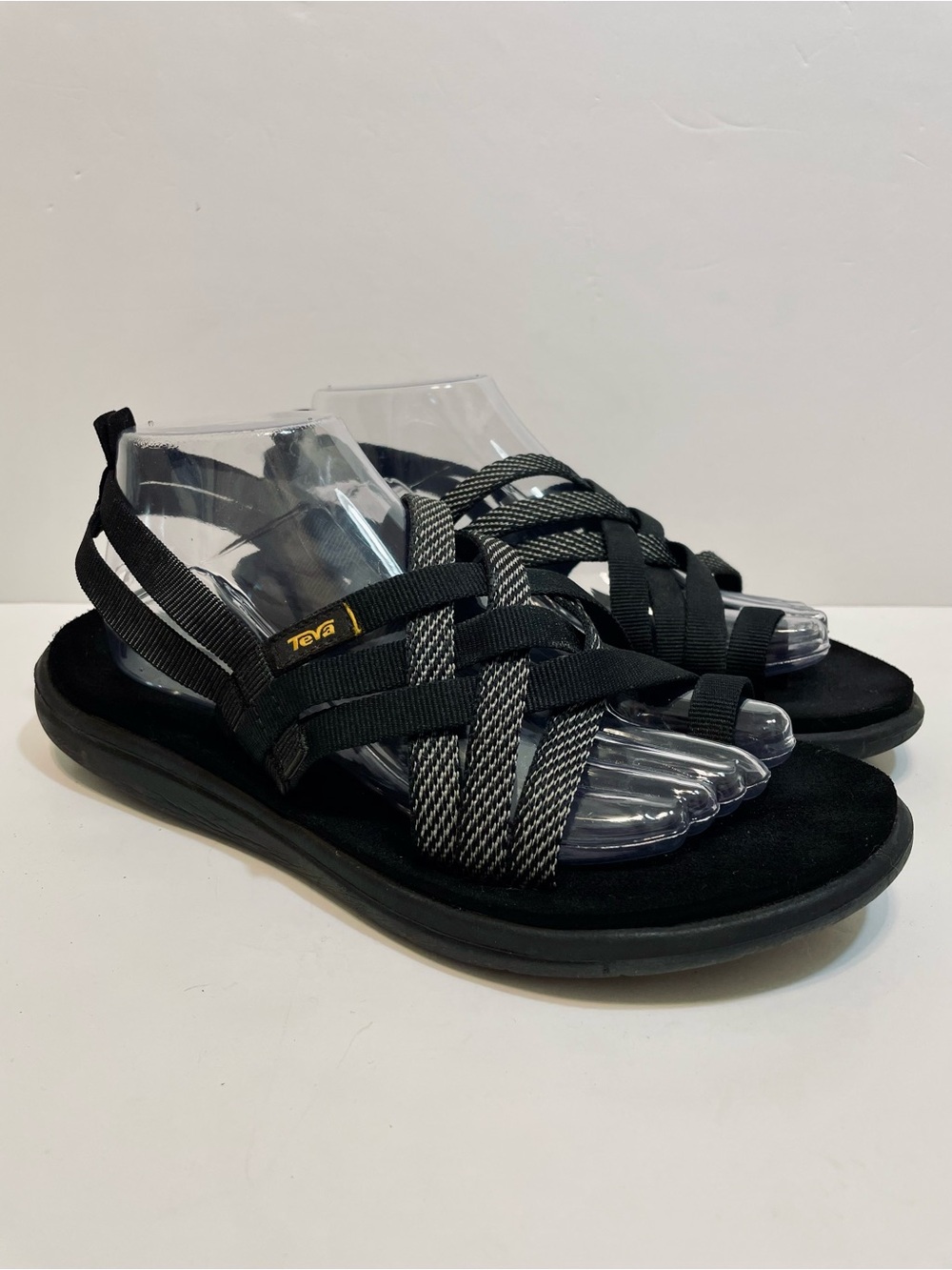 Teva Women's Voya Strappy Sandals Black Hera Black Size 9